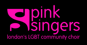 Current Pink Singers logo with 'LGBT' in the tagline