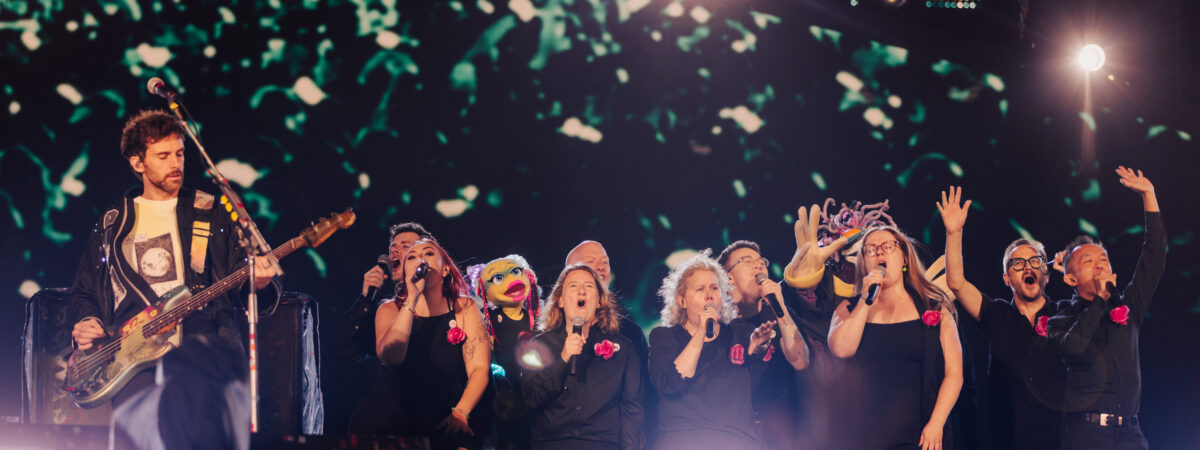 Pink Singers perform with Coldplay at Wembley
